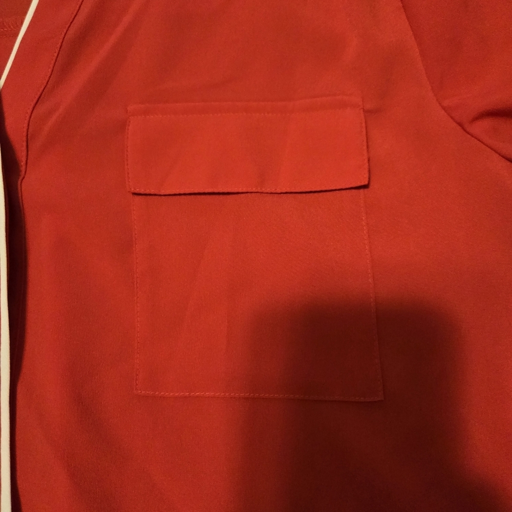 Jacklyn Smith Long Sleeve Button Up Red Casual Top Size Large 2017 Collection - Picture 3 of 10